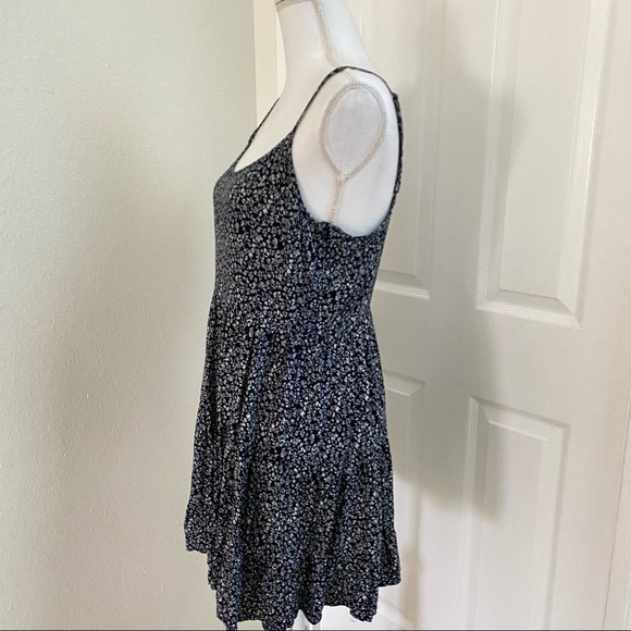 Divided Tiered Sundress Blue Floral Sz 12 - Picture 3 of 12